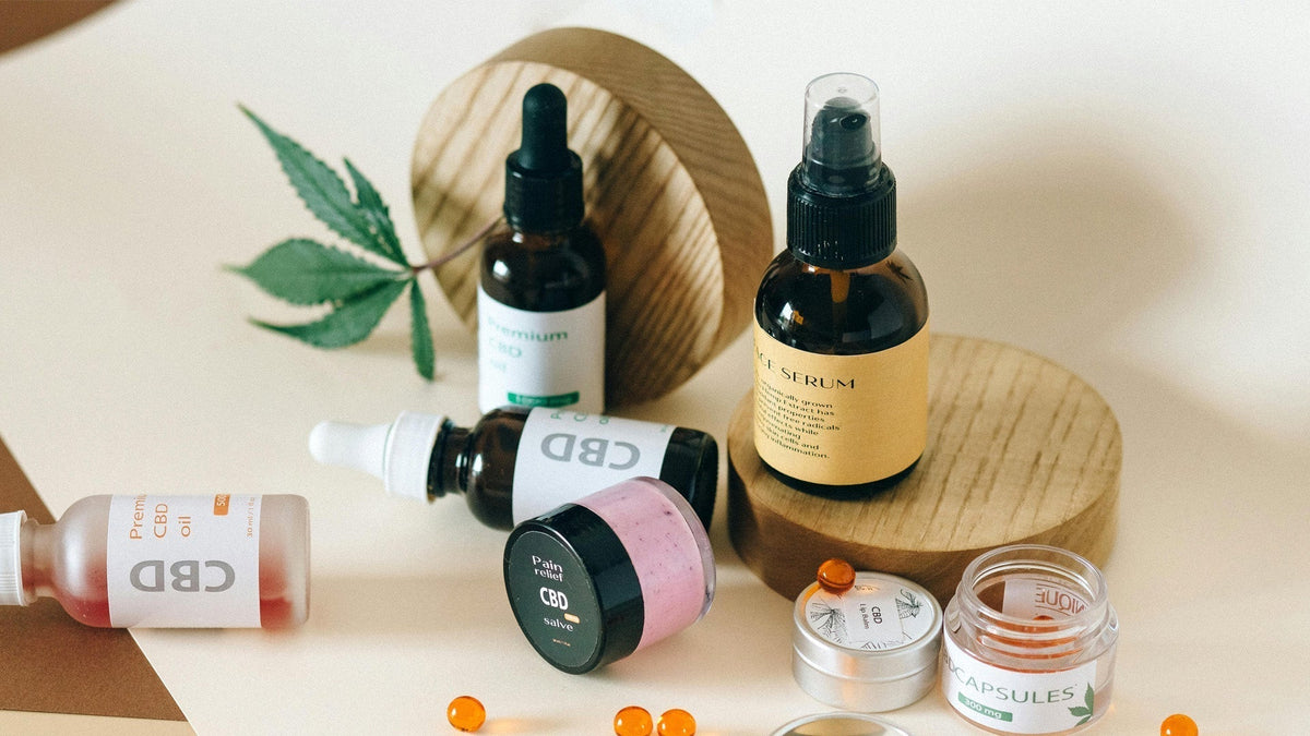 Nine Realms CBD Oil Brand on a Table