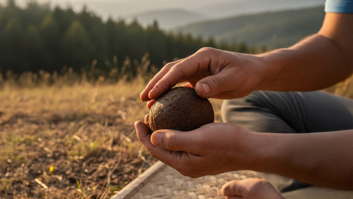 Nine Realms customer making Temple Ball Hash in the nature