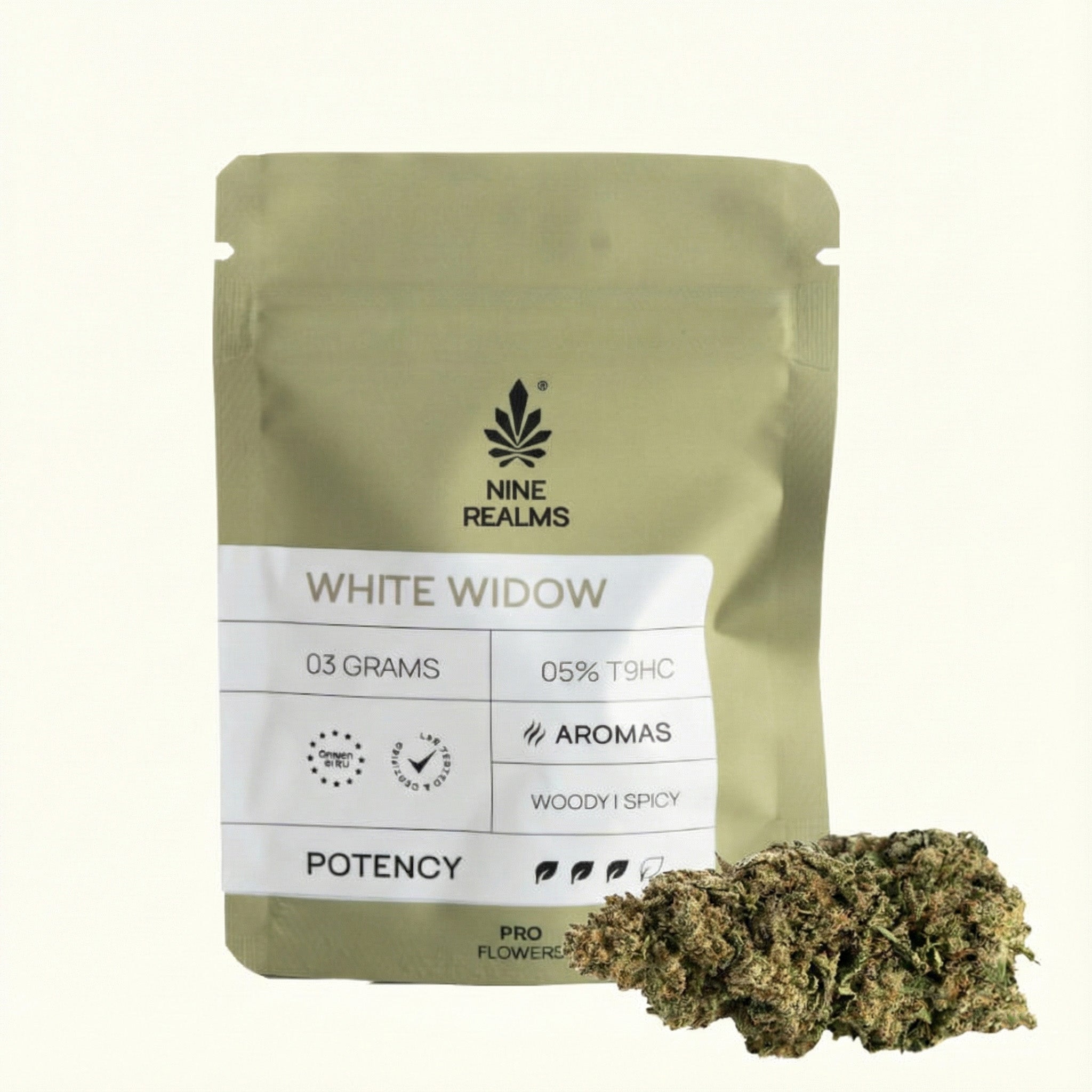 Nine Realms White Widow cannabis 3g T9HC flower